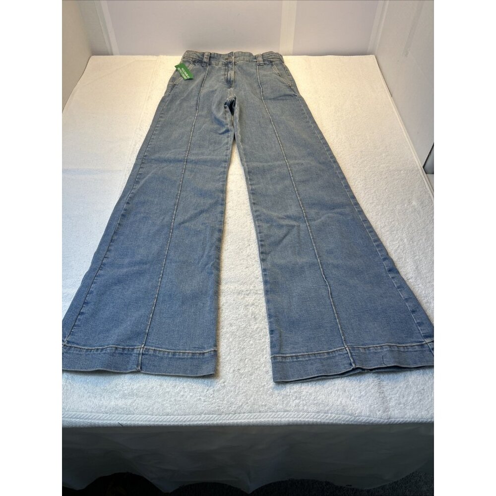 United Colors of Benetton Flare Jeans Light Wash Size S/28 Y2K Retro Look